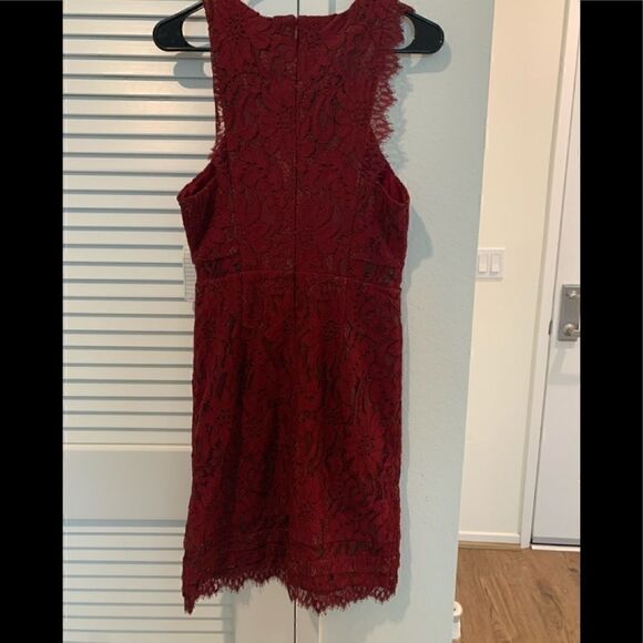 Red wine  Lace Dress Size 4 - Picture 2 of 3